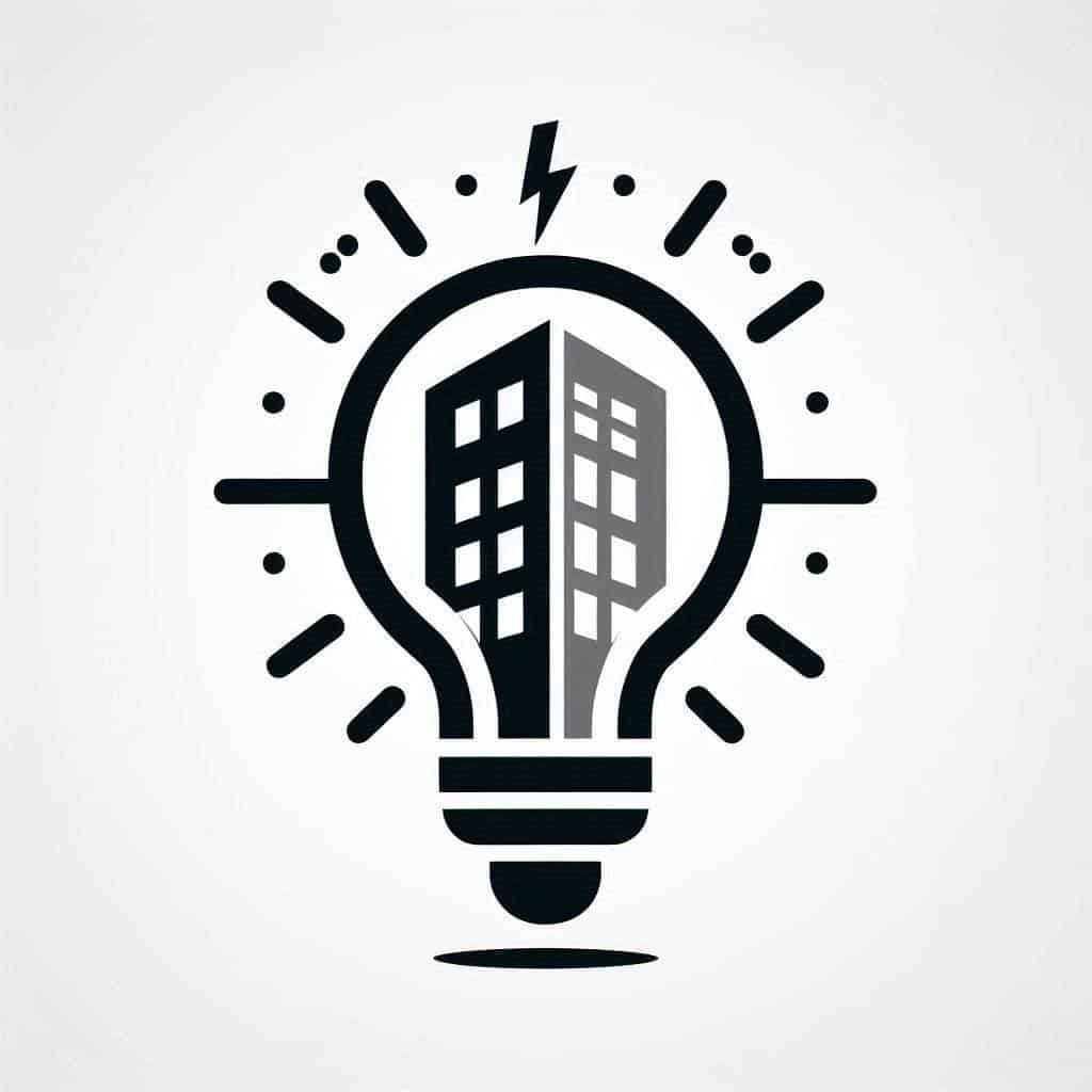 Icon zeigt Glühbirnen und ein Wohnhaus.